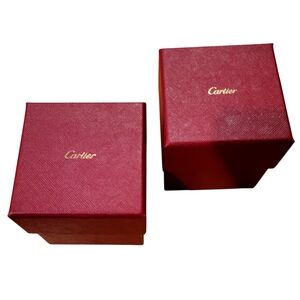 2 Signature Cartier Jewelry Boxes Red